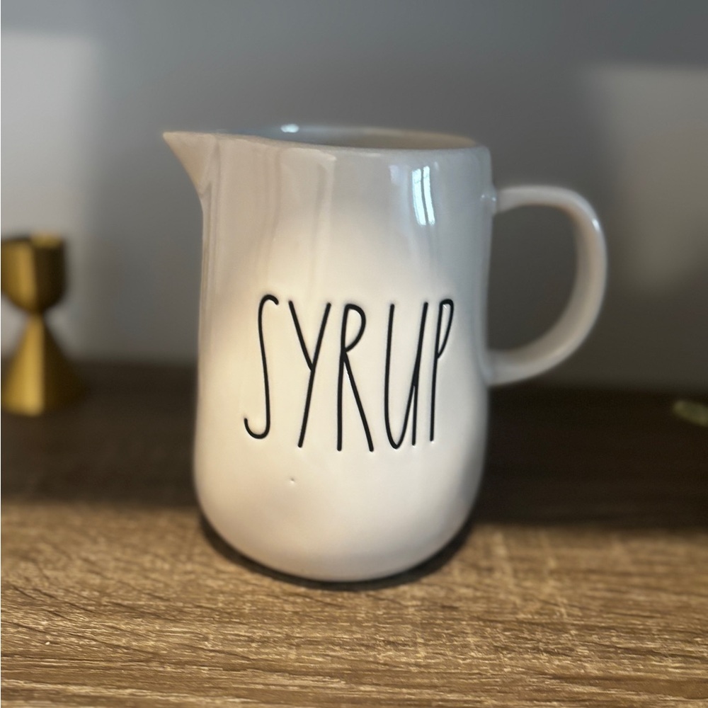 Rae Dunn White Syrup Pitcher